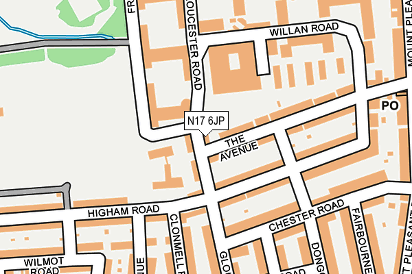 N17 6JP map - OS OpenMap – Local (Ordnance Survey)