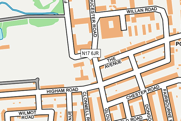 N17 6JR map - OS OpenMap – Local (Ordnance Survey)