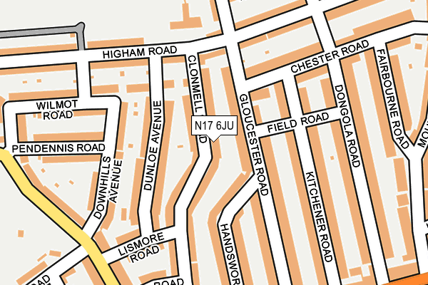 N17 6JU map - OS OpenMap – Local (Ordnance Survey)