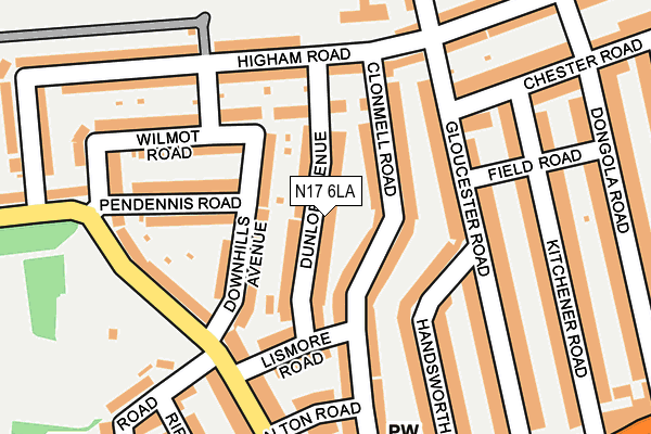 N17 6LA map - OS OpenMap – Local (Ordnance Survey)