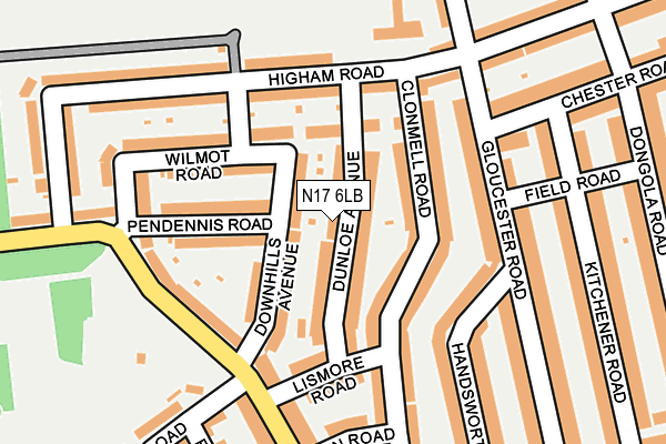 N17 6LB map - OS OpenMap – Local (Ordnance Survey)