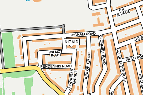 N17 6LD map - OS OpenMap – Local (Ordnance Survey)