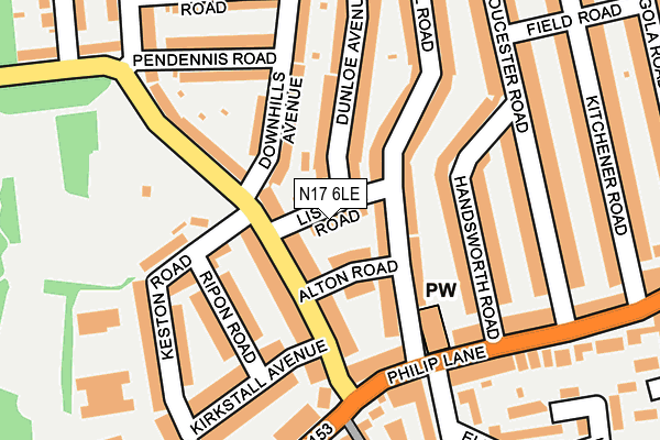 N17 6LE map - OS OpenMap – Local (Ordnance Survey)