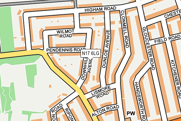 N17 6LG map - OS OpenMap – Local (Ordnance Survey)