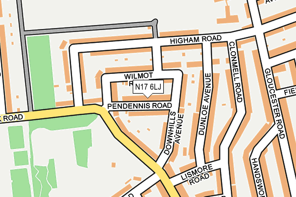 N17 6LJ map - OS OpenMap – Local (Ordnance Survey)