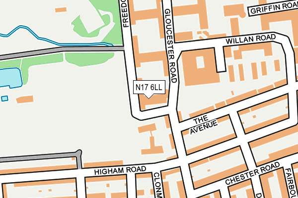 N17 6LL map - OS OpenMap – Local (Ordnance Survey)