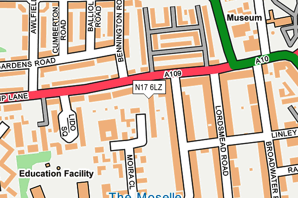 N17 6LZ map - OS OpenMap – Local (Ordnance Survey)