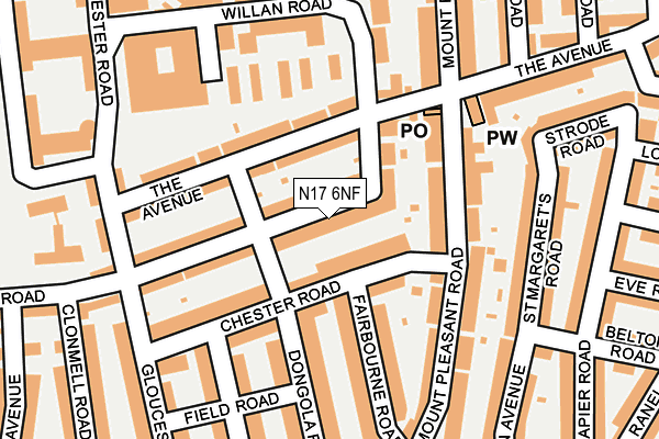 N17 6NF map - OS OpenMap – Local (Ordnance Survey)
