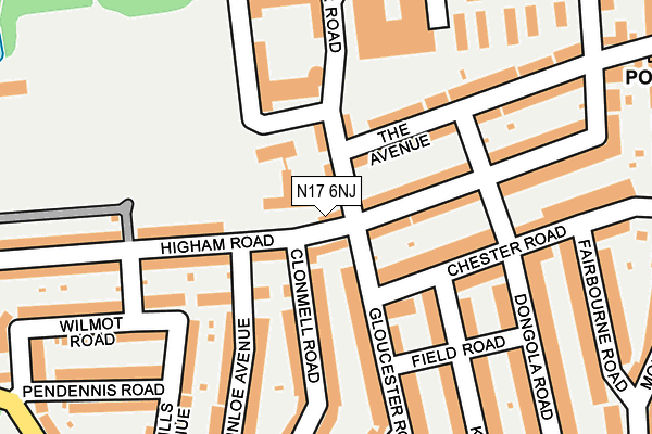 N17 6NJ map - OS OpenMap – Local (Ordnance Survey)