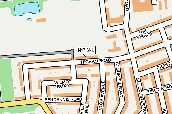 N17 6NL map - OS OpenMap – Local (Ordnance Survey)