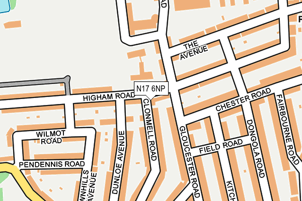 N17 6NP map - OS OpenMap – Local (Ordnance Survey)