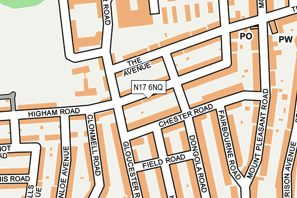 N17 6NQ map - OS OpenMap – Local (Ordnance Survey)