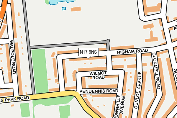 N17 6NS map - OS OpenMap – Local (Ordnance Survey)