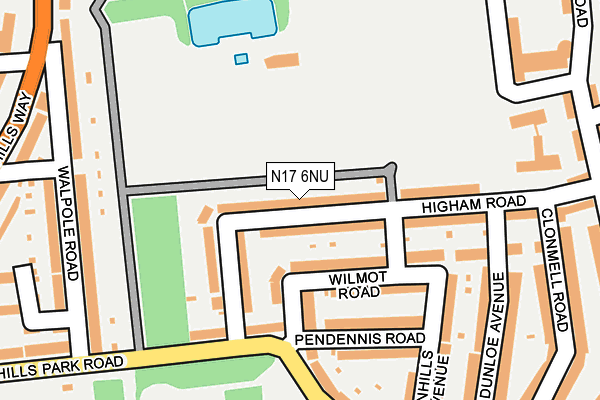 N17 6NU map - OS OpenMap – Local (Ordnance Survey)
