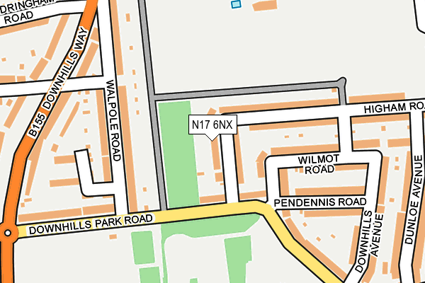N17 6NX map - OS OpenMap – Local (Ordnance Survey)