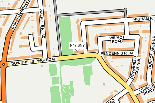 N17 6NY map - OS OpenMap – Local (Ordnance Survey)