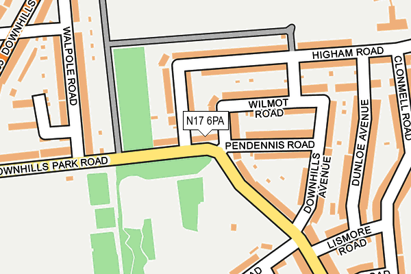 N17 6PA map - OS OpenMap – Local (Ordnance Survey)