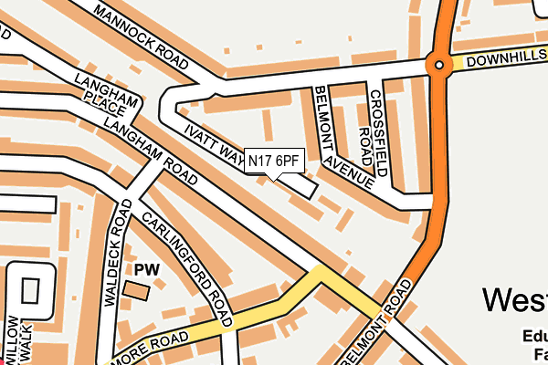 N17 6PF map - OS OpenMap – Local (Ordnance Survey)