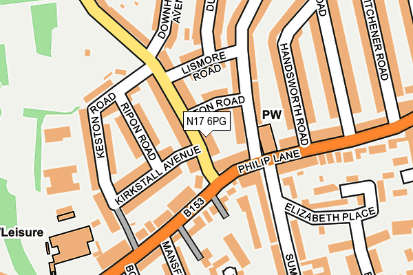 N17 6PG map - OS OpenMap – Local (Ordnance Survey)