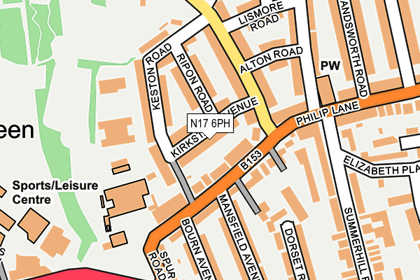 N17 6PH map - OS OpenMap – Local (Ordnance Survey)