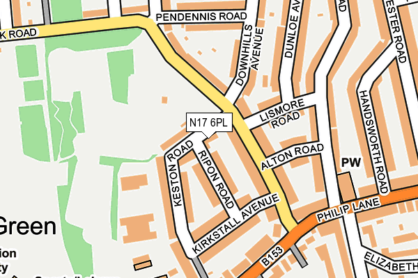 N17 6PL map - OS OpenMap – Local (Ordnance Survey)