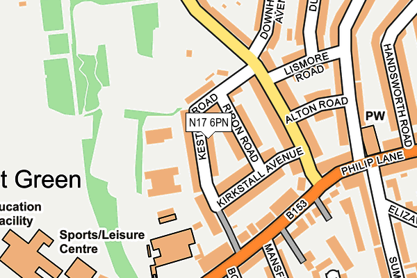 N17 6PN map - OS OpenMap – Local (Ordnance Survey)