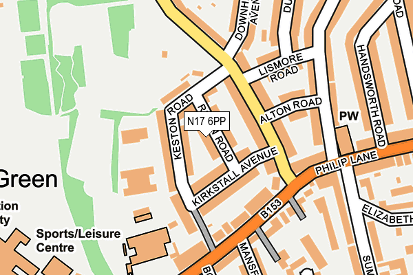 N17 6PP map - OS OpenMap – Local (Ordnance Survey)