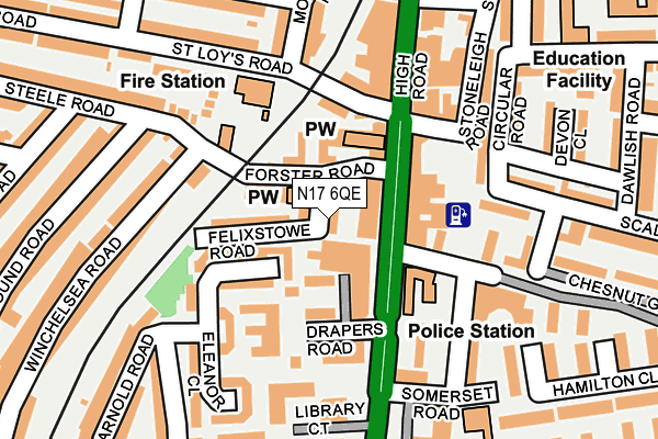 N17 6QE map - OS OpenMap – Local (Ordnance Survey)