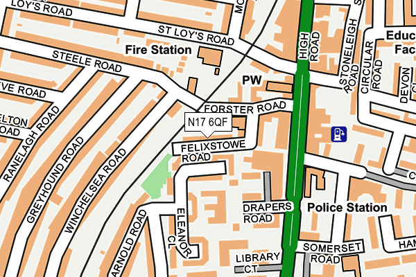 N17 6QF map - OS OpenMap – Local (Ordnance Survey)