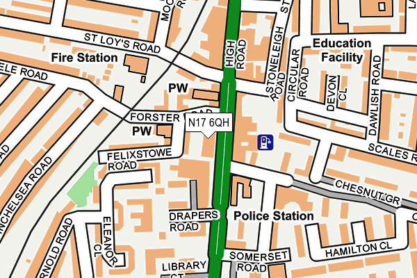 N17 6QH map - OS OpenMap – Local (Ordnance Survey)