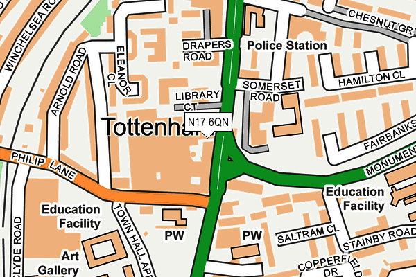 N17 6QN map - OS OpenMap – Local (Ordnance Survey)
