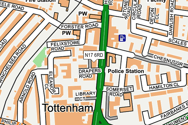 N17 6RD map - OS OpenMap – Local (Ordnance Survey)