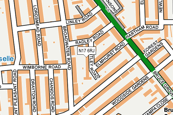 N17 6RJ map - OS OpenMap – Local (Ordnance Survey)