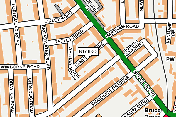 N17 6RQ map - OS OpenMap – Local (Ordnance Survey)