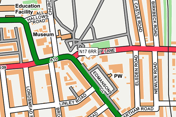 N17 6RR map - OS OpenMap – Local (Ordnance Survey)