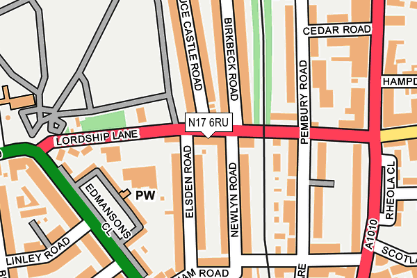 N17 6RU map - OS OpenMap – Local (Ordnance Survey)