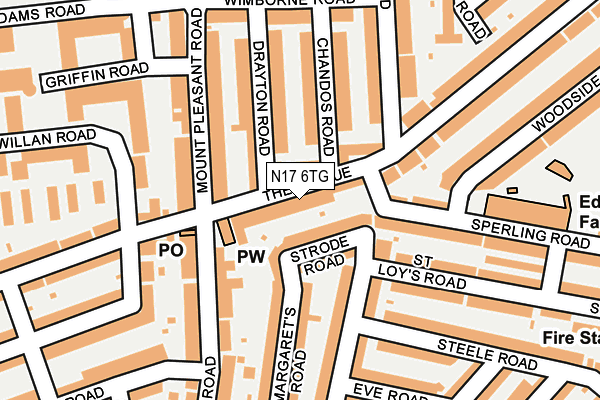 N17 6TG map - OS OpenMap – Local (Ordnance Survey)