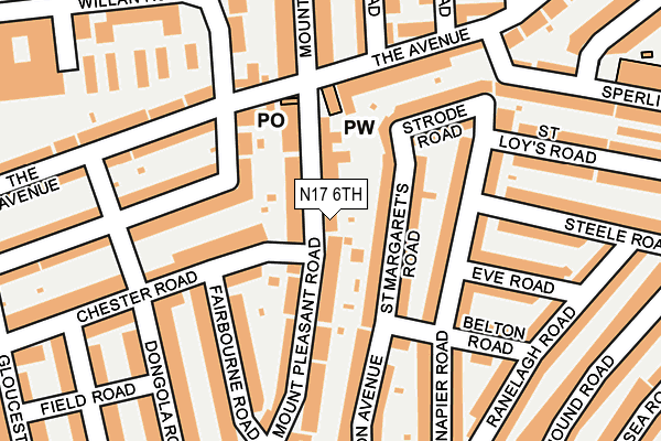 N17 6TH map - OS OpenMap – Local (Ordnance Survey)