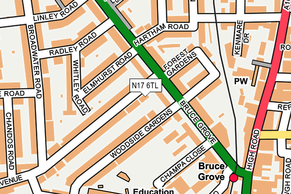 N17 6TL map - OS OpenMap – Local (Ordnance Survey)