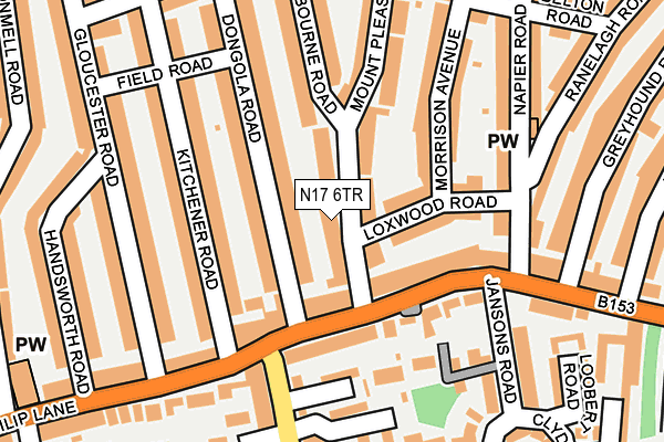 N17 6TR map - OS OpenMap – Local (Ordnance Survey)