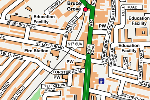 N17 6UA map - OS OpenMap – Local (Ordnance Survey)