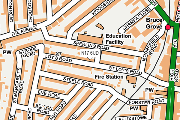 N17 6UD map - OS OpenMap – Local (Ordnance Survey)