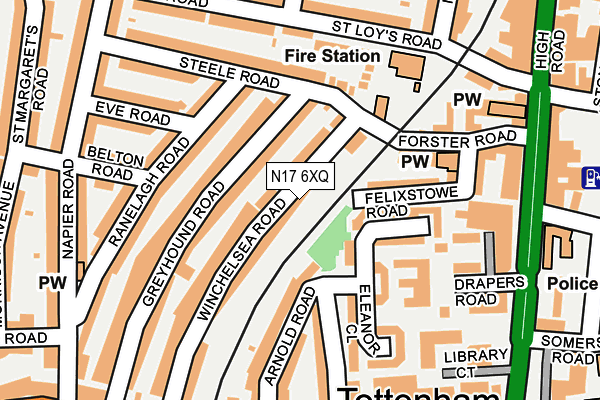 N17 6XQ map - OS OpenMap – Local (Ordnance Survey)
