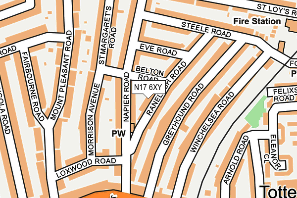 N17 6XY map - OS OpenMap – Local (Ordnance Survey)