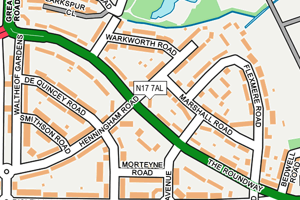 N17 7AL map - OS OpenMap – Local (Ordnance Survey)