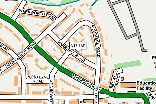 N17 7AP map - OS OpenMap – Local (Ordnance Survey)