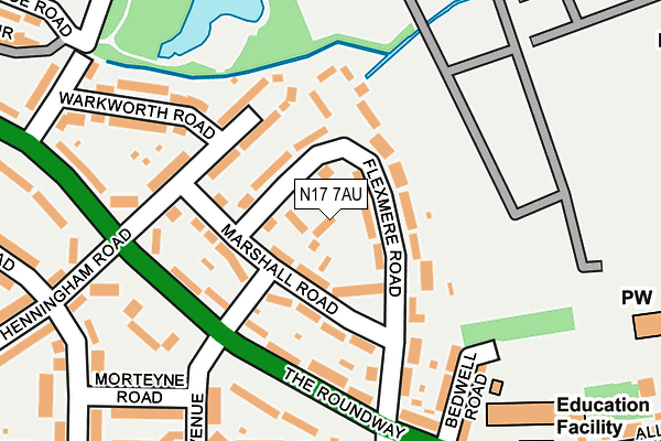 N17 7AU map - OS OpenMap – Local (Ordnance Survey)