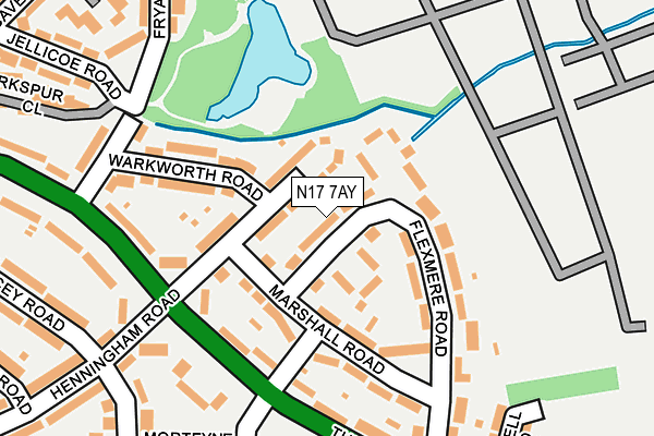 N17 7AY map - OS OpenMap – Local (Ordnance Survey)