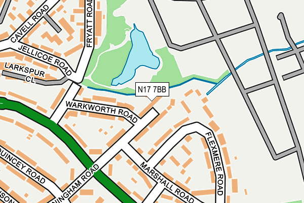 N17 7BB map - OS OpenMap – Local (Ordnance Survey)