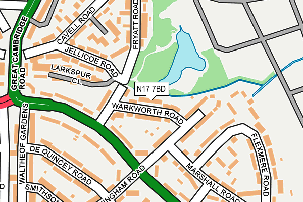 N17 7BD map - OS OpenMap – Local (Ordnance Survey)